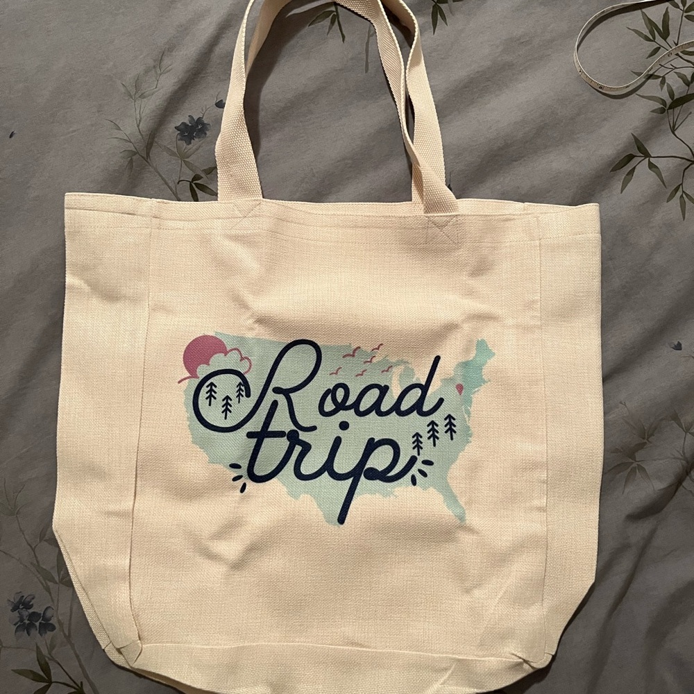 Cream/Natural Road Trip Tote Bag